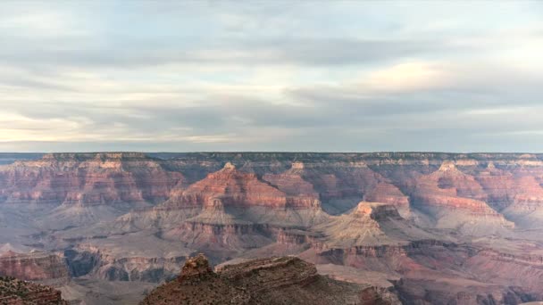 Mraky Pohybují Přes Grand Canyon Lipan Point Přehlédnout Jak Den — Stock video