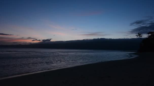 Alba Mattutina Una Spiaggia Tropicale Nel Pacifico Meridionale Mostra Tranquillo — Video Stock