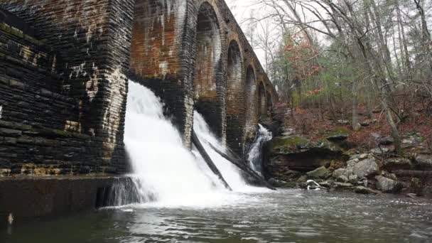 Der 1935 Erbaute Byrd Creek Damm Liegt Cumberland State Park — Stockvideo