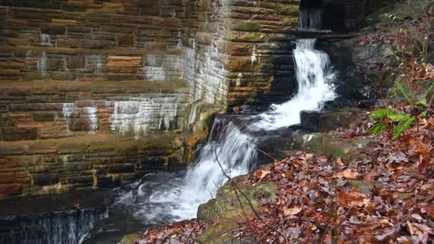 Pequeño Vertedero Inicial Byrd Creek Dam Cumberland Mountain Tennessee Muestra — Vídeos de Stock