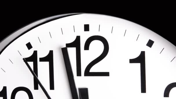 Une Horloge Blanche Tic Tac Analogique Montre Les Aiguilles Seconde — Video