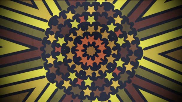 Náhodně Blikající Kaleidoskop Pozadí Smíšenými Červenými Šedými Žlutými Odstíny Barev — Stock video
