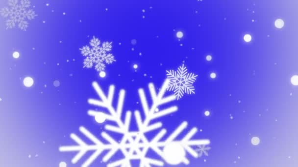 蓝色渐变假日背景上漂亮的动画圣诞雪花 可与任何季节性文字或图形元素一起使用 视频是为方便买家而循环播放的 — 图库视频影像