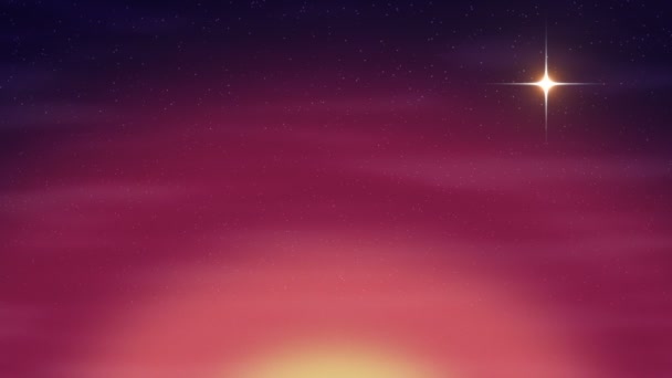Una Animación Malhumorada Estrella Del Norte Parpadeando Contra Oscuro Cielo — Vídeo de stock
