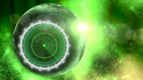 Spaceships Radar Scans Planet Landing Site Craft Approaches Alien Destination — Stock Video