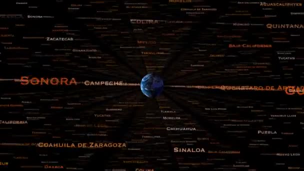 Nama Nama Lokasi Dunia Kota Negara Dan Negara Yang Meledak — Stok Video