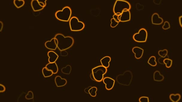 Відео Тлі Наповнених Золотом Чорним Серцем Валентинів Підкреслюють Любов Романтику — стокове відео