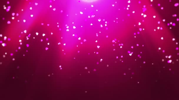 Відео Фон Валентина Рожевими Світлими Променями Підкреслюють Любов Романтику Може — стокове відео