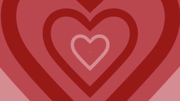 Latar Belakang Video Valentines Meliputi Animasi Jantung Yang Terus Menerus — Stok Video