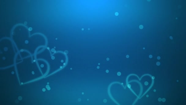 Walentynkowe Tło Wideo Zawiera Nieustannie Tworzące Się Serca Niebieskim Tle — Wideo stockowe