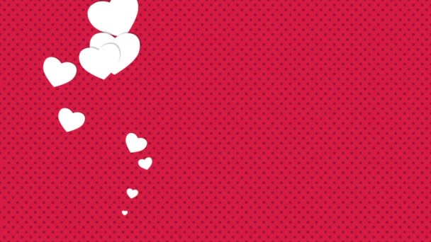 Zabawny Kreskówkowy Filmik Tła Valentines Pastelowymi Różowymi Sercami Które Ewoluują — Wideo stockowe