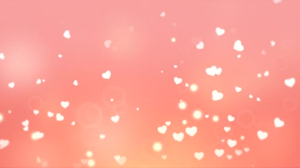 Frumos Fundal Video Pastel Roz Galben Valentines Inimi Albe Creștere — Videoclip de stoc