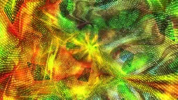 Многоцветный Психоделический Анимированный Фрактал Обеспечивает Красочное Основное Фоновое Дизайнерское Видео — стоковое видео