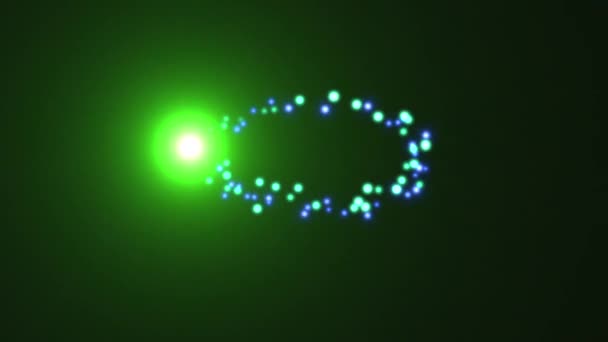 Een Geanimeerde Lichtbol Brengt Zwevende Kleine Pastelbollen Willekeurig Door Een — Stockvideo