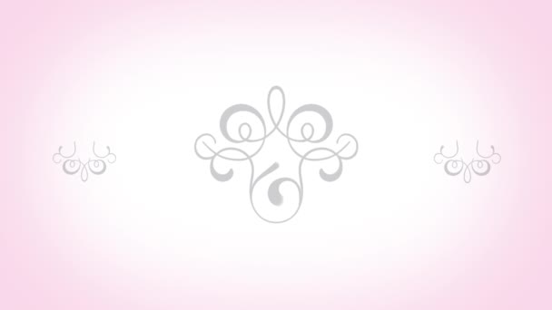 ピンクのコンピュータは 花のデザイン 微妙な白いスポットライトとテキストや他のグラフィックを配置するために使用するための形状を形成するとアニメーションの背景を生成 — ストック動画