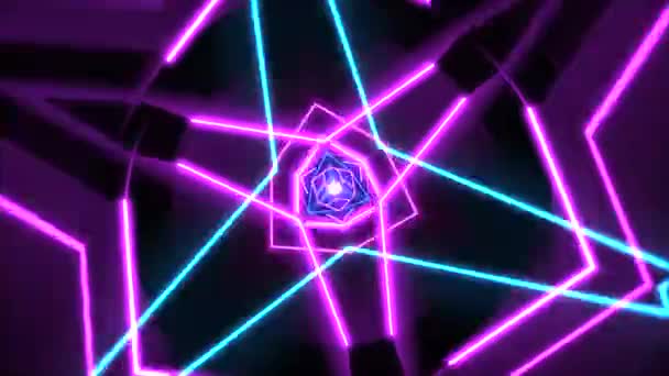 Psychedelic Clip Showing Formation Colorful Pink Shapes Lines Complementary Color — Stock Video