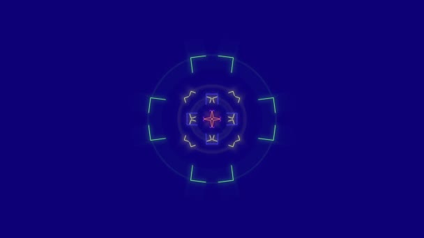Clip Psychédélique Montrant Formation Formes Lignes Roses Bleues Colorées Mélanges — Video