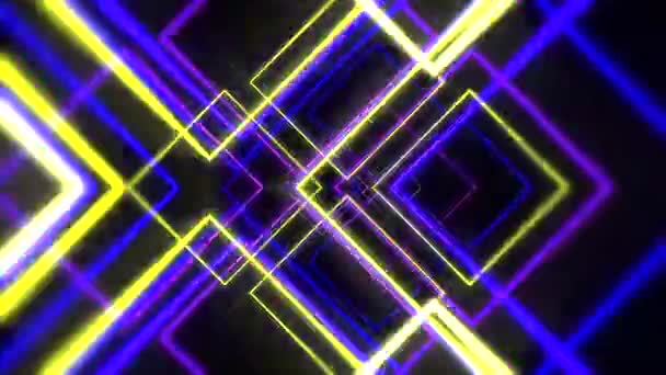 Psychedelic Clip Showing Formation Colorful Pink Blue Yellow Shapes Lines — Stock Video