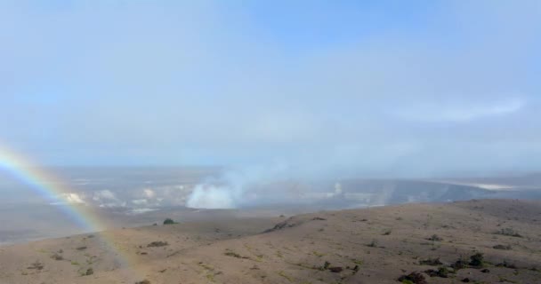 Kilauea Vulkanens Tidsförlopp Visar Rök Och Ånga Som Stiger Från — Stockvideo