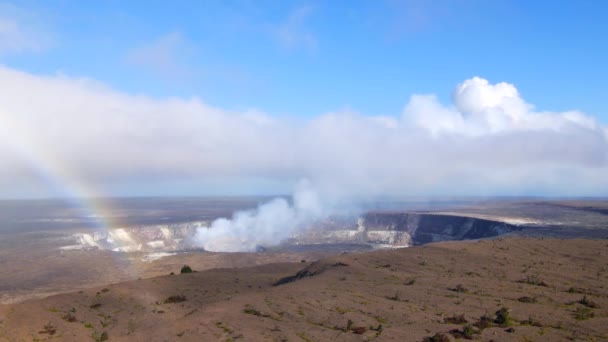 Kilauea Volcano Spewing Steam Smoke Vent Caldera — Stock Video