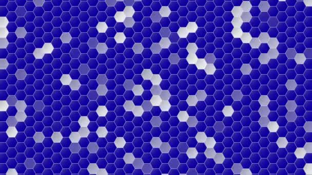Computer Generated Random Blinking White Squares Flashing Blue Background Use — Stock Video