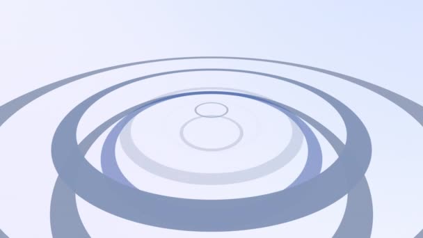 デスクトップのスクリーンセーバー テキストオーバーレイ または企業のプレゼンテーションのための微妙なデザイン要素の背景として使用するための白い背景に青いと灰色の形成円を生成コンピュータ — ストック動画