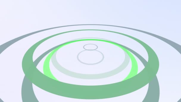 Computer Generated Animated Green Gray Forming Circles White Background Use — Stock Video