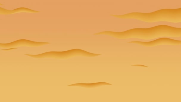 Egy Rajzfilm Animáció Naplemente Mozgó Felhők Narancs — Stock videók