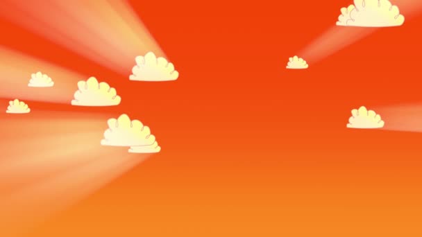 설계적 용하기 오렌지색 하늘을 가로질러 떠다니는 구름들의 휘황찬란 — 비디오