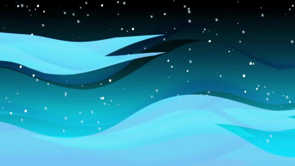 Animație Desene Animate Unui Cer Albastru Nori Care Plutesc Noaptea — Videoclip de stoc