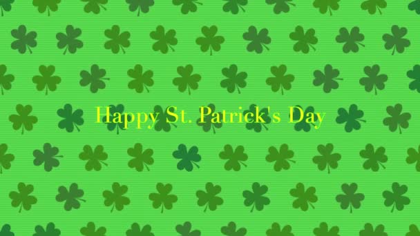 Patrick Animated Clovers Bright Green Background Use General Backdrop Design — Video