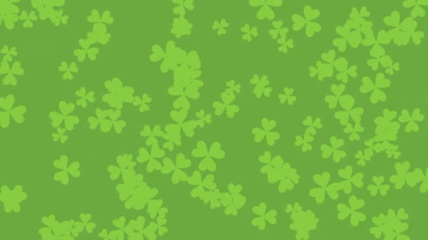 Patrick Animated Clovers Green Background Use General Backdrop Design Element — 비디오