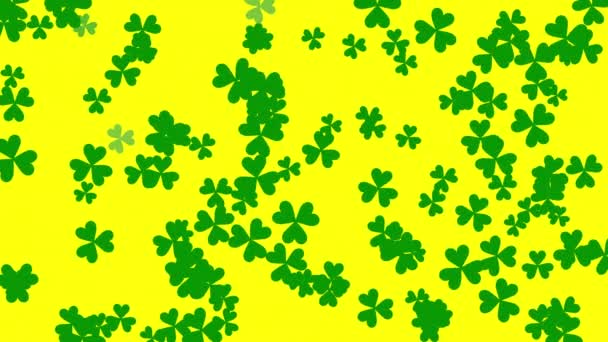 Patrick Animated Clovers Green Background Use General Backdrop Design Element — 비디오