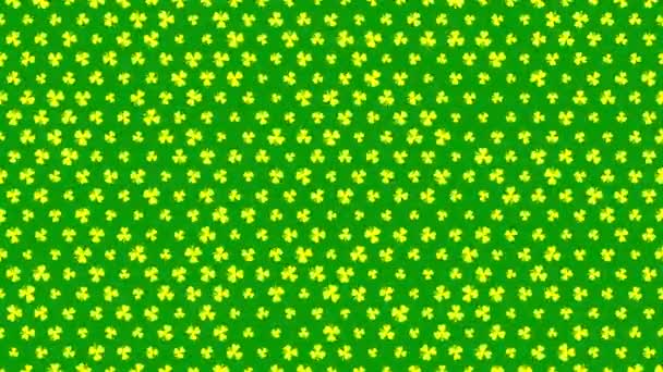 Patrick Animated Clovers Yellow Background Use General Backdrop Design Element — Video Stock