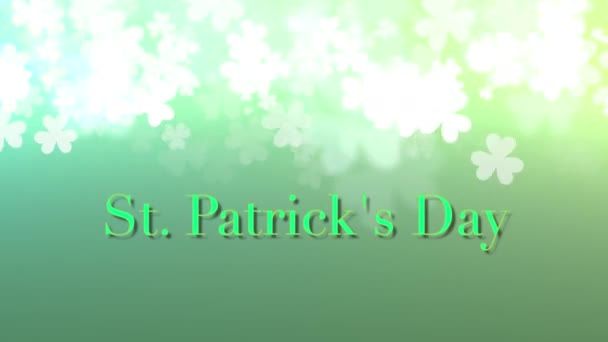 Анімація Святого Патрика Зеленим Боке Тонкою Віньєтою Використання Фонового Або — стокове відео