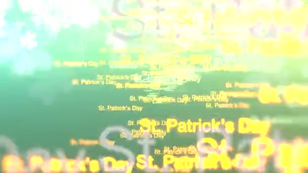 Green Hue Animated Streaks Random Patrick Day Text Forming Use — Stock Video
