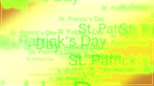 Gold Hue Animated Streaks Random Patrick Day Text Forming Use — Wideo stockowe