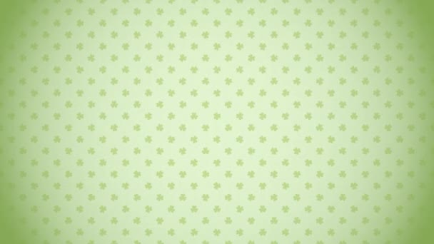 Анімовані Конюшини Святого Патрика Зеленому Тлі Використання Загального Фону Елементу — стокове відео