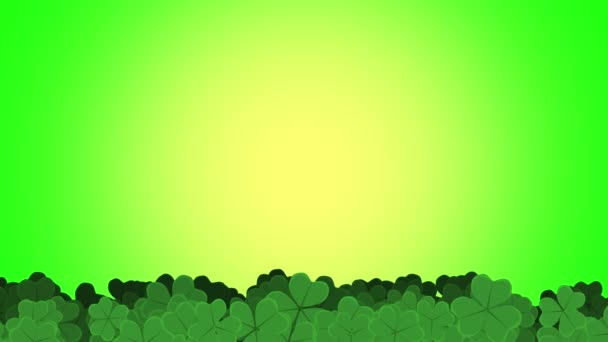 Patrick Animated Clovers Green Background Use General Backdrop Design Element — Wideo stockowe