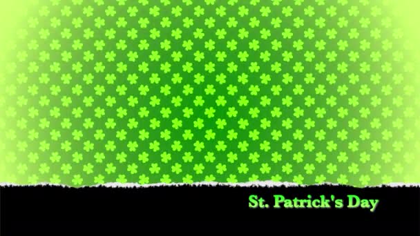 Patrick Geanimeerde Klavers Tegen Een Groene Achtergrond Voor Gebruik Als — Stockvideo