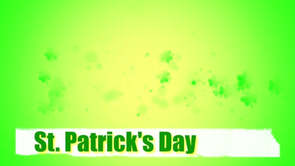 Patrick Animated Clovers Green Background Use General Backdrop Design Element — Wideo stockowe