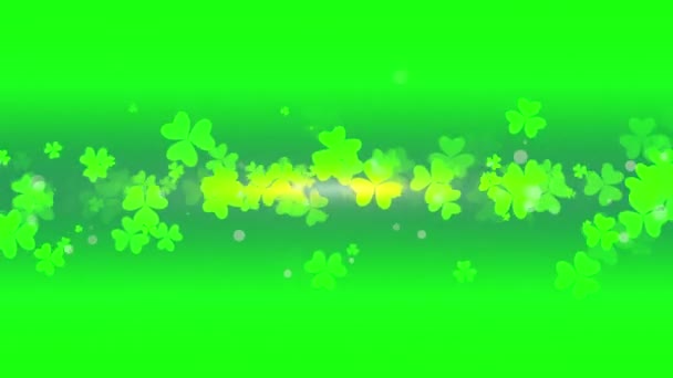 Patrick Animated Clovers Green Yellow Vignette Background Use General Backdrop — Stock Video