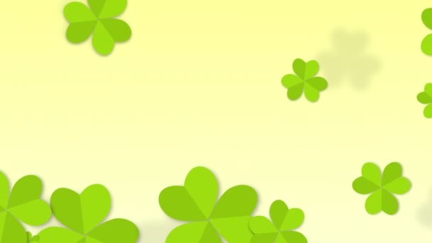 Patrick Animated Clovers White Background Use General Backdrop Design Element — Wideo stockowe