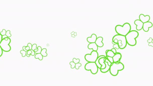 Patrick Animated Clovers White Background Use General Backdrop Design Element — Video Stock