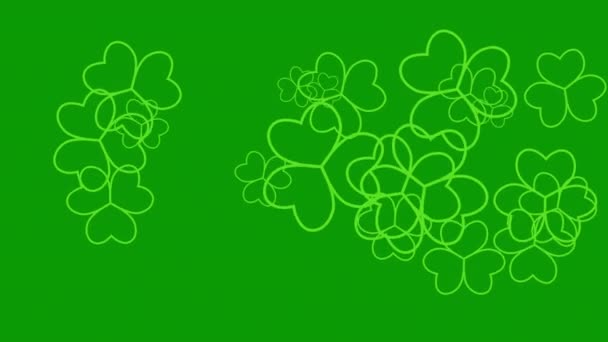 Patrick Animated Clovers White Background Use General Backdrop Design Element — Wideo stockowe