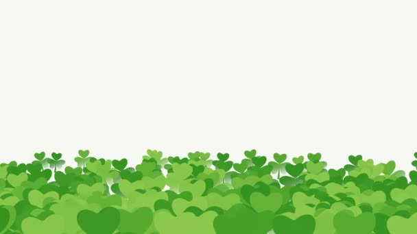 Patrick Animated Clovers White Background Use General Backdrop Design Element — Stock Video