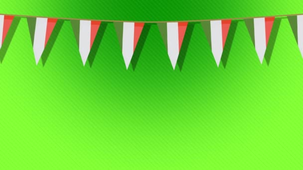 Σημαίες Κινουμένων Σχεδίων Του Αγίου Πατρικίου Πράσινο Φόντο Για Χρήση — Αρχείο Βίντεο