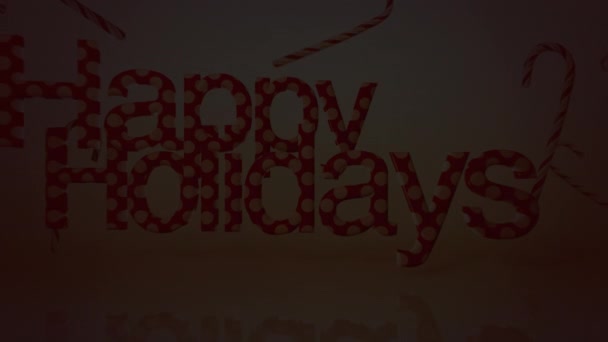 Happy Holidays Tekst Vormen Subtiele Rode Seizoensgebonden Achtergrond Voor Gebruik — Stockvideo