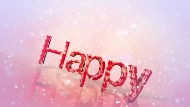 Beautiful Pink Holiday Message Clip Depicting Happy Holidays Text Message — Stock Video