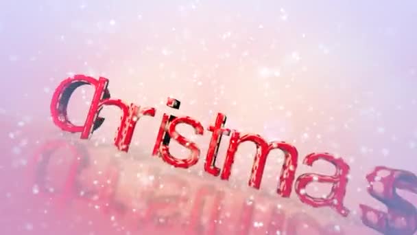 Beautiful Pink Holiday Message Clip Depicting Merry Christmas Text Message — Stock Video
